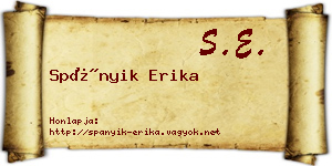 Spányik Erika névjegykártya